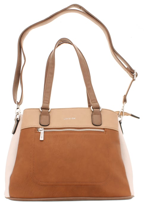 Womens Slouch Fashion Bag Multi Compartments Loyalty Zip tan - Image 2