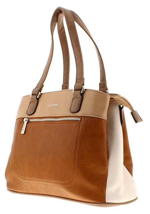 Womens Slouch Fashion Bag Multi Compartments Loyalty Zip tan - Image 3
