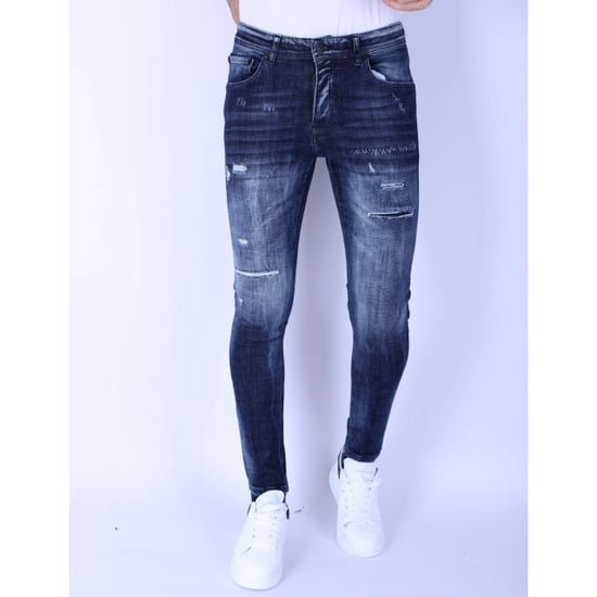 Local Fanatic Donker slim fit jeans met gaten 1101 - Image 2