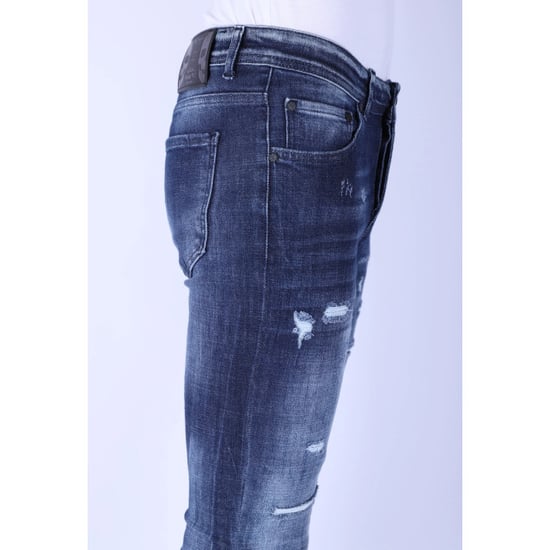Local Fanatic Donker slim fit jeans met gaten 1101 - Image 3