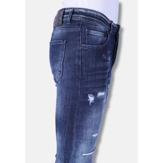 Local Fanatic Donker slim fit jeans met gaten 1101 - Image 6