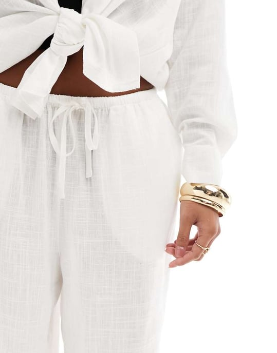 ASOS DESIGN Petite linne culotte i vitt - Image 3