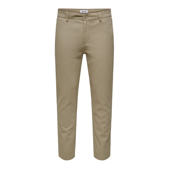 Men's Only Solid Patterned Straight Chinos in Chinchilla - Image 5