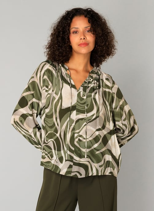 YEST Carmen Tops - Army Green/Multi-Col - Image 1