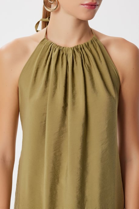 Halter Neck Drape Midiklänning - Image 3