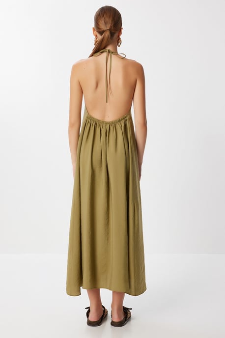 Halter Neck Drape Midiklänning - Image 5