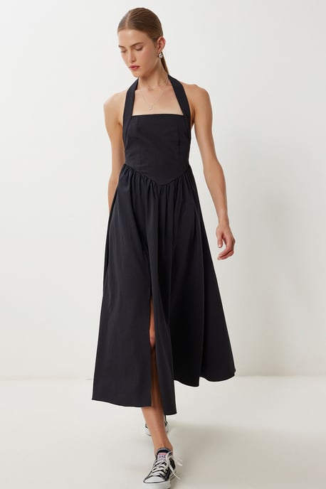 Slim Fit Midi-jurk met Vierkante Kraag - Image 2
