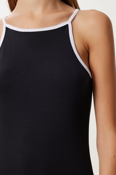 Halterneck Gestreepte Bodycon Mini Jurk - Image 3
