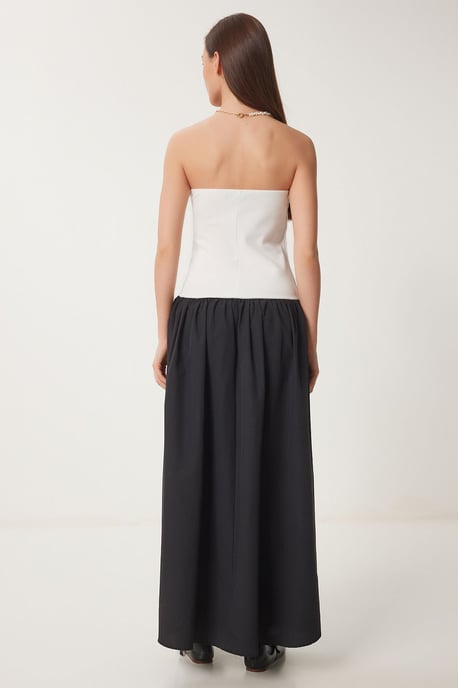 Färgad Blockad Off-Shoulder Maxiklänning - Image 5