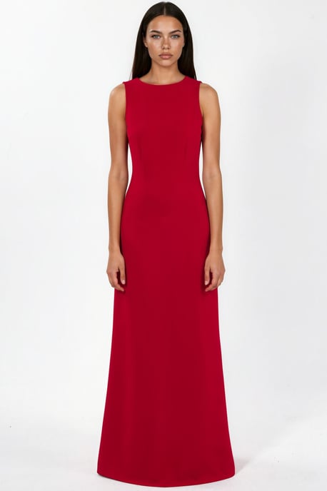 Crew Neck Maxi Dress with Cape Accessory - Image 5