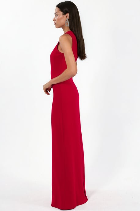 Crew Neck Maxi Dress with Cape Accessory - Image 6