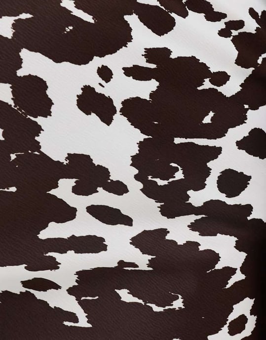 Pieces Curve slip maxi skirt co-ord in cow print - Image 3