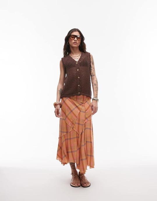 Topshop knitted stitchy longline waistcoat - Image 4