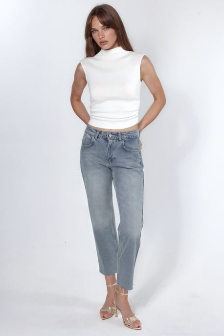 Modal Touch Half Turtleneck Crop Top - Image 4