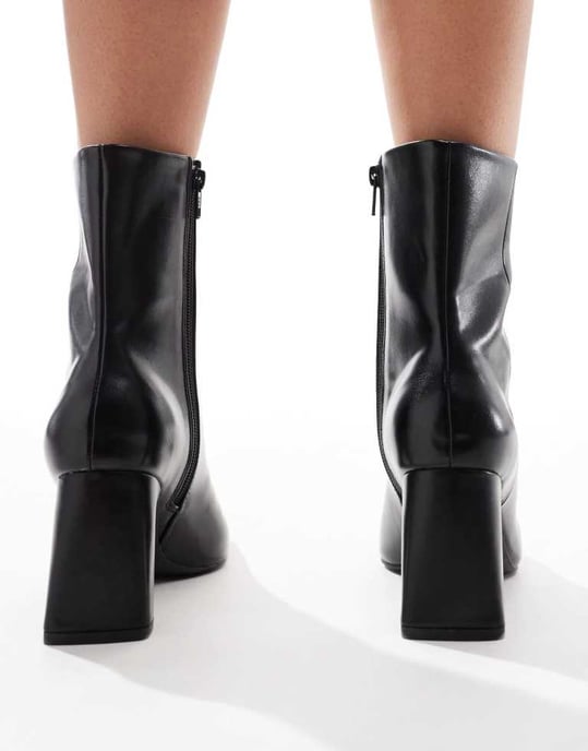 ASOS DESIGN Reach set back mid heel boots in black - Image 2
