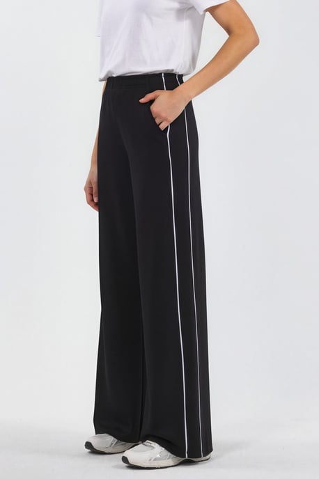 Contrast Binding Detail Modal Touch Wijde Pantalon - Image 1