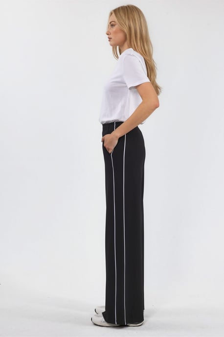 Contrast Binding Detail Modal Touch Wijde Pantalon - Image 4