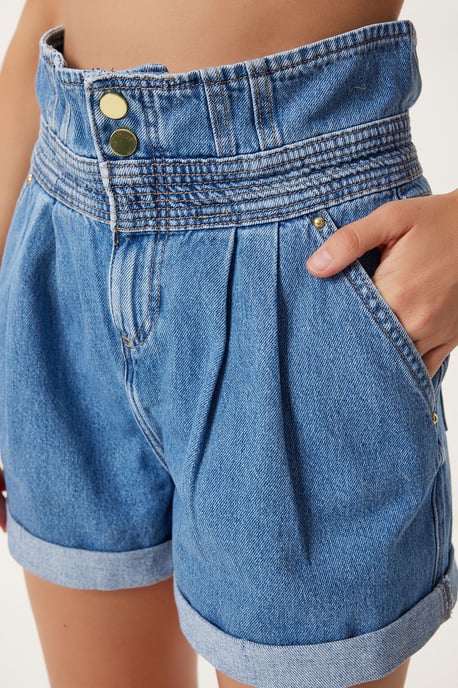 Hoge Taille Mom Denim Shorts - Image 4
