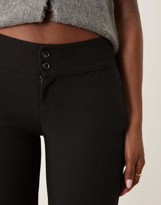Gina Tricot tailored straight leg trousers in black - Image 4