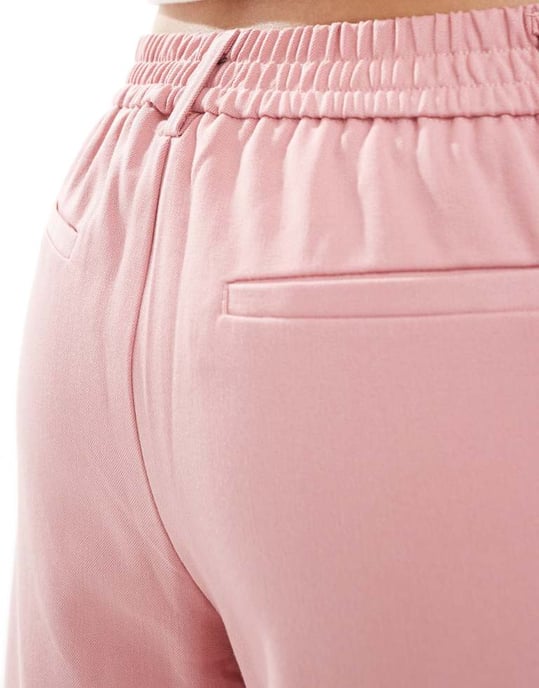 Object tailored wide leg trousers in rose pink - Image 3