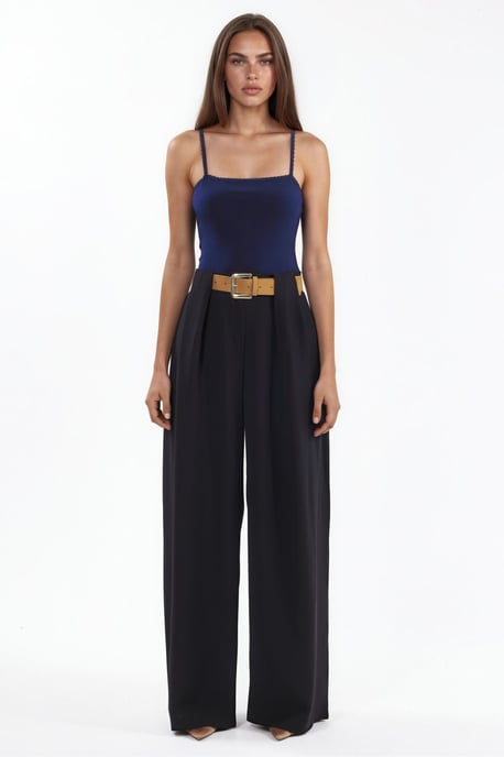 High Waist Palazzo Belted Pants - Image 5