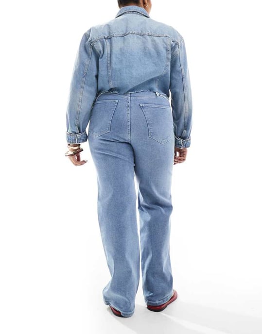 Dr Denim Plus Moxy straight leg jeans in cape light plain wash - Image 3