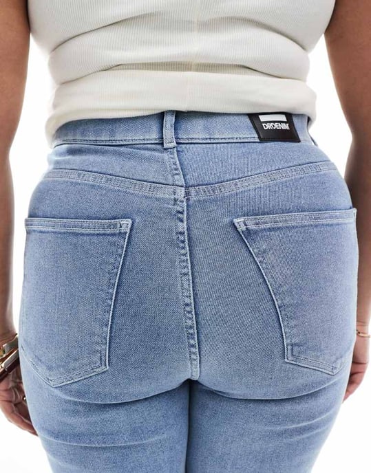 Dr Denim Plus Moxy straight leg jeans in cape light plain wash - Image 4