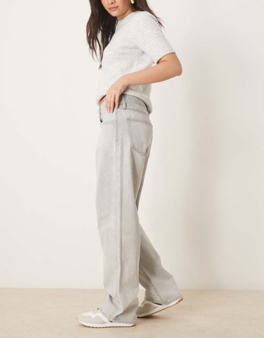 Gina Tricot baggy fit jeans in lightwash grey - Image 3
