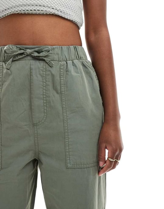 ASOS DESIGN arbetsbyxor i tvättad khaki - Image 2
