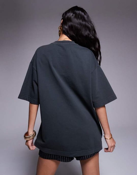 The Couture Club oversized logo t-shirt in grey - Image 2