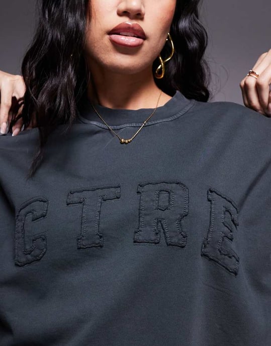 The Couture Club oversized logo t-shirt in grey - Image 3