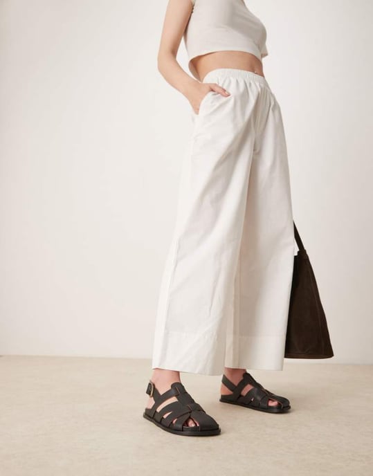 ASOS DESIGN Midas fisherman flat shoe in black leather - Image 4