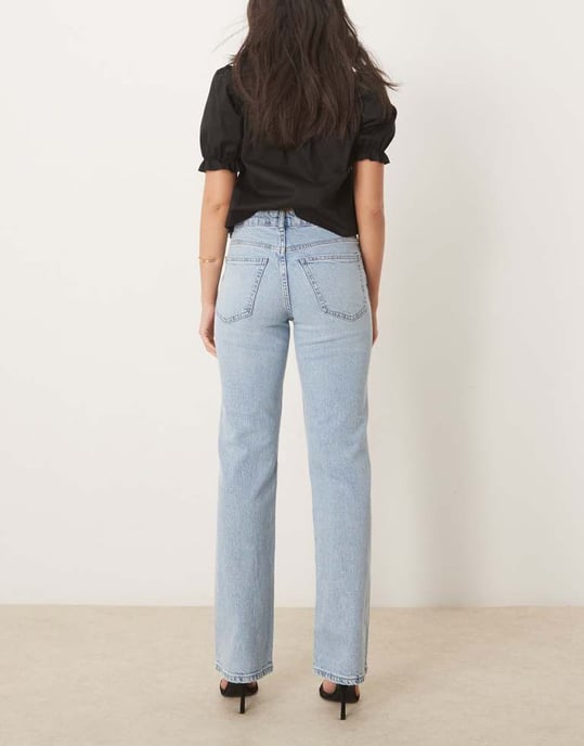 Gina Tricot mid rise bootcut flare stretch jeans in light wash blue - Image 2