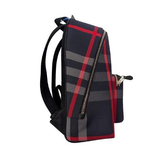 Burberry Jeff Mens Leather Backpack -Navy Grey - Image 3