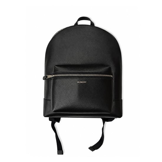 Burberry Jeff Mens Leather Backpack - Black Grain - Image 1