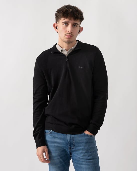 Momentum-Lite 1/4 Zip Jumper in Black - Image 1