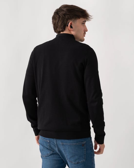 Momentum-Lite 1/4 Zip Jumper in Black - Image 3