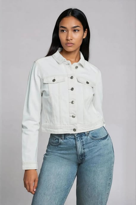 Cropped Denim Jacket - Image 1