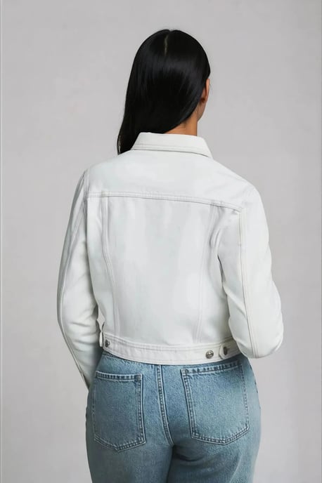 Cropped Denim Jacket - Image 3
