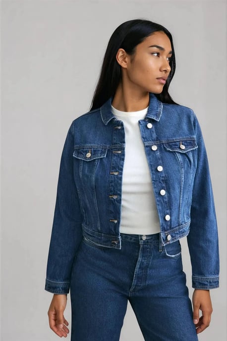 Cropped Denim Jacket - Image 2