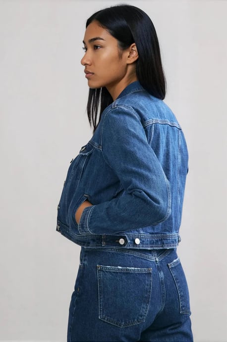 Cropped Denim Jacket - Image 3