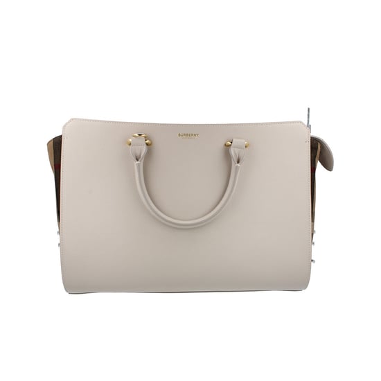 Burberry Banwell Medium Leather Handbag - Limestone - Image 1