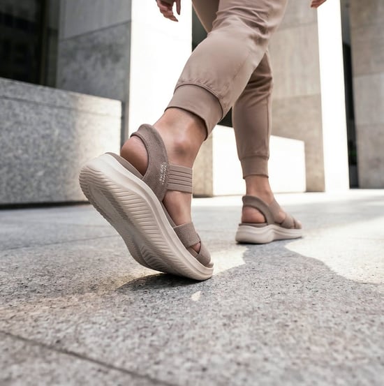 Skechers Ultra Flex 3.0 Sandal - Never Womens Ankle Strap Sandals Taupe - Image 2