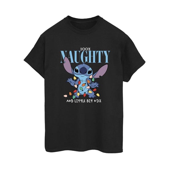 Disney Dames/Dames Lilo & Stitch Naughty & Nice Katoenen Vriendje T-shirt (Zwart) - Image 2