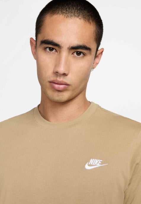 Nike Sportswear Club Mens T Shirt in Sand - Image 3