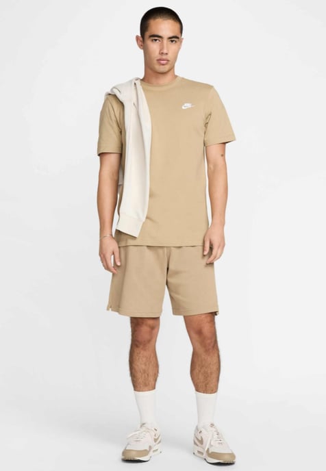 Nike Sportswear Club Mens T Shirt in Sand - Image 4
