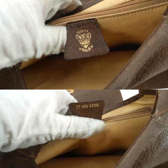 Gucci Vintage Läder Axelremsväska Hobo - Image 5