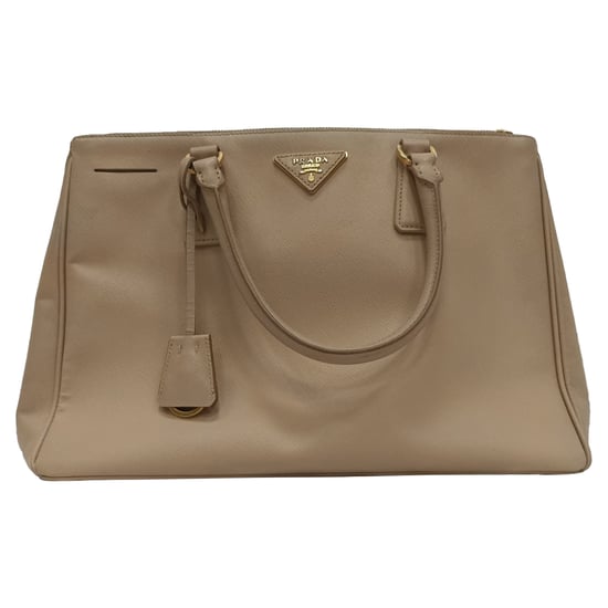 Prada Medium Galleria Double Zip Tote Bag in beige saffiano leer - Image 1