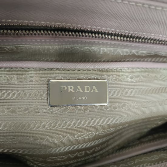 Prada Medium Galleria Double Zip Tote Bag in beige saffiano leer - Image 6