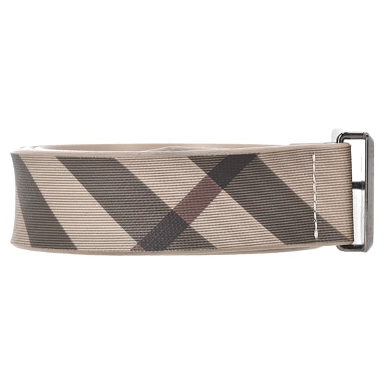 Burberry Check-Print Plaque Buckle Belt in Beige PVC - Image 4